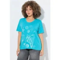 Ulla Popken T-Shirt T-Shirt Meerestiere Oversized Rundhals Halbarm
