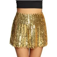 Boland Kostüm Pailletten-Rock für Damen Accessoire gold