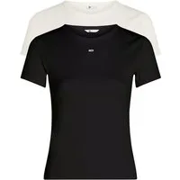 Tommy Jeans Kurzarmshirt TJW 2PACK SLIM ESSENTIAL RIB SS (Packung, 2-tlg., 2er-Pack) mit gerippter Struktur, Rundhals