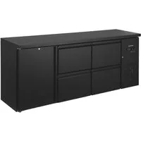 GastroHero Kühlschrank Kühlschrank Barkühltisch 1 Tür 4 Schubladen 200 cm Getränkekühlung BKT-ECO1/4, 86.8 cm hoch, 200.2 cm breit, LED-Innenbeleuchtung, Carel-Thermostat, Umluftkühlung