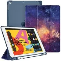 Fintie Tablet-Hülle für iPad 9. Gen 2021/8. Gen 2020/7. Gen 2019 10.2 Zoll mit Stifthalter, ultradünne leichte Case mit transparenter Rückseite & Auto Schlaf/Wach