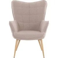 byLIVING Sessel UTA, Bezug Webstoff sandfarben, Gestell Metall Artisan Eiche, Schaumstoff