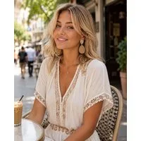 Ella Jonte Paar Ohrstecker, Bast Ohrringe im Boho Style für den Sommer