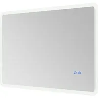 AQUABATOS Badspiegel Led Bad Spiegel Badezimmerspiegel mit Beleuchtung Lichtspiegel, Touch, Beschlagfrei, Kaltweiß 6400K, Dimmbar, Spiegelheizung, IP44