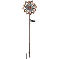GLOBO LIGHTING LED Solarleuchte SOLARLEUCHTE METALL GOLDFARBEN PATINIERT, 1XLED, LED fest integriert, Warmweiß, Solar Garten Terrasse Außenbeleuchtung Dekoleuchten