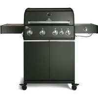 BURNHARD® Gasgrill 4-Brenner, 21,2 kW Gesamtleistung, Infrarot-Keramikbrenner, Edelstahl-Stabbrenner, Seitenkochfeld, Gussrost, große Grillfläche, Piezo-Zündung – Big FRED Deluxe