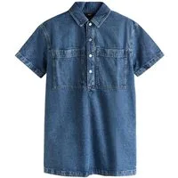 Next Jeanskleid Kurzärmeliges Utility-Denimkleid (1-tlg)