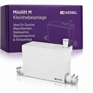 KESSEL Minilift M Kleinhebeanlage 28565 für fäkalienfreies Abwasser, kompakt, anschlussfertig, ideal für Dusche, Waschbecken, Badewanne, Waschmaschine & Klimaanlage