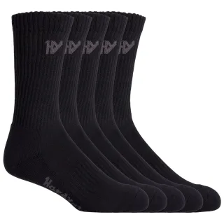 Hard Yakka Crew Baumwoll-Unisex-Arbeitssocken für Erwachsene in Schwarz