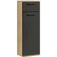 mokebo Midischrank Der Matrose (91x33x34 cm, mit Einlegeboden & Schublade) Made in Germany, schmaler Badschrank, Badezimmerschrank in Eiche