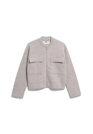 Armedangels - COTTON-WOOL BOMBER KNIT JACKET dark honey melange - Gr. - L