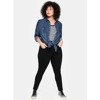 Sheego Klassische Bluse Jeansbluse Langarm