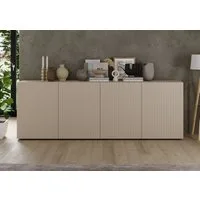 Home affaire Sideboard Rio Breite 240 cm, Kommode mit 4 Türen, Anrichte, geriffelte MDF-Fronten, modern u. elegant, viel Stauraum