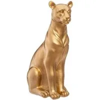 Atmosphera Créateur d'intérieur Dekofigur Goldene Dekofigur Panther, Polyresin, H. 23 cm (Deko-Objekt, Deko-Objekt)