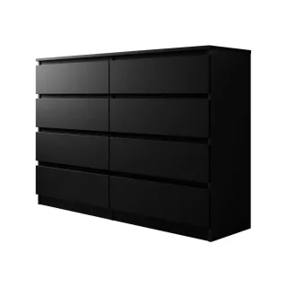 Mirjan24 Kommode, Schwarz, Holzwerkstoff, 8 Schubladen, 138x100x40 cm, Wohnzimmer, Kommoden & Sideboards, Kommoden