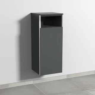Sanipa 3way Mittelschrank mit 1 Tür und 1 offenem Fach, Anthrazit-Matt, BR13322 BR13322