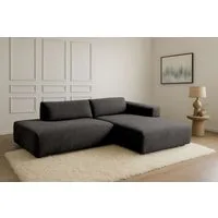 Home affaire Ecksofa Noord mit Kedernaht, Breite 227 cm, L-Form, Cord, Struktur, Webstoff, mit Wellenunterfederung, Massivholzrahmen