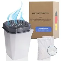 Bestlivings Granulat-Luftentfeuchter mit Ausgießer inkl. 2x 680 g Nachfüllpacks, für 55 m³ Räume, Tank 0,50 l, Universal einsetzbar: Wohn- & Schlafzimmer, Keller, Küche, Bad, Auto