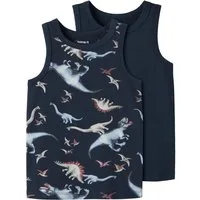 Name It Unterhemd NMMTANK TOP 2P NAVY DINO NOOS (Packung, 2-St) Baumwollmischung, uni und bedruckt im Set