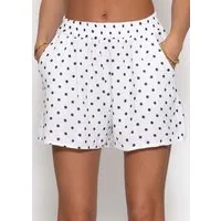 SASSYCLASSY Shorts Musselin Shorts mit Punkten für Damen Lockere Baumwollshorts mit elastischem Bund und seitlichen Taschen