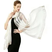 Zaewry Modeschal Damen Modeschal, Leichter Voile-Schal Schulterumhang, Goldrand Modeschal, Eleganter Abendkleid-Schulterumhang