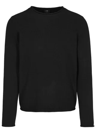 COMMANDER Finest Clothing - Rdh.-Pullover Rollkante Basic black - Gr. - L