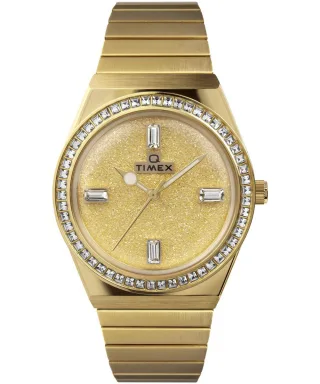 Timex Q Neuauflage Damen Gold Uhr TW2W10500