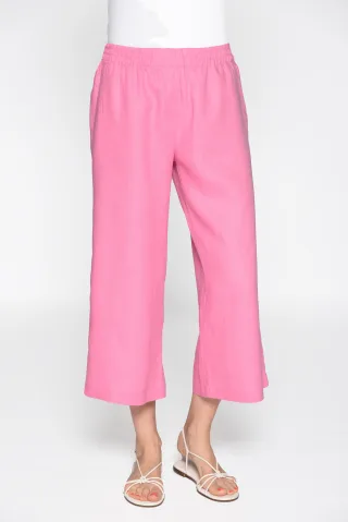 CLARINA - Hose, Culotte, 7/8 Länge, uni pink - Gr. - 42