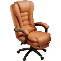 Huracan Schreibtischstuhl Luxus Bürostuhl mit Liegefunktion, 135° Neigung, Ergonomischer Chefsessel, Drehstuhl bis 150 kg Belastbarkeit
