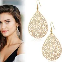 AFKSMILE Paar Ohrhänger Perforation Ohrhänger, Teardrop-Ohrringe aus Blättern, Kupfer-Ohrringe, Modischer durchbrochener Damenschmuck, Schmuck als Geschenk für Frauen