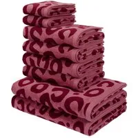 OTTO home Handtuch Set Anna Leopardenmuster, 8-tlg Handtuch-Set, 100% Baumwolle, Frottiervelours (Set, 8-St), Duschtücher, Handtücher und Gästetücher, weich, modern, Animal Print