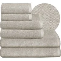 Beautex Handtuch Set, Premium Frottier Sets, 100% Baumwolle 550g/m², Multischlaufen-Optik, Frottier, saugstark, weich, flusenfrei, schnelltrocknend, schadstoffgeprüft