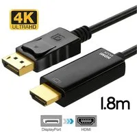 TradeNation DisplayPort DP auf HDMI Adapter Kabel 1.2 HDMI 1.4 Wandler 4K 1,8m HDMI-Kabel, HDMI, DisplayPort (180 cm), 1.8m