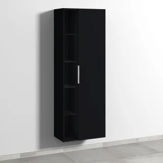 Sanipa 3way Stauraumschrank mit 1 Tür und offenen Fächern, Schwarz-Matt UF18108