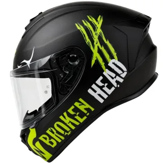 Broken Head Integralhelm Adrenalin Therapy 4X Schwarz-Grün Matt