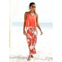 s.Oliver Maxikleid im Lagen-Look mit Blumenprint lockeres Sommerkleid, Strandkleid, Blumenkleid, Jerseykleid