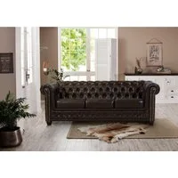 Home affaire Chesterfield-Sofa Rysum, Chesterfield-Optik, in 2 Bezugsqualitäten, 2 Ausf. schnell lieferbar