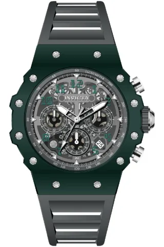 Invicta Racing 69657 Herrenuhr - Quarzwerk - Acryl mit silbernem Zifferblatt - 43 mm