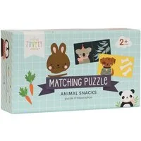 A Little Lovely Company Puzzle Matching Puzzle Tiere + Lieblingsfutter Lernspiel, 20 Puzzleteile, ab 2 Jahren