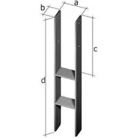 Der Holzwurm H-Pfostenanker Pfostenträger H-Form 5,6X121Mm