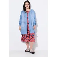 Angel of Style Sommerjacke Jacke softe Jeansoptik Kapuze Rückenprint
