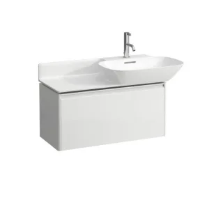 LAUFEN BASE für INO Waschtischunterschrank H4030011102601 77x36cm, 1 Schublade, Griffleiste Aluminium eloxiert, weiß matt