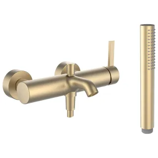 LAUFEN Wannenarmatur Aufputz Kartell LAUFEN mit Zubehör Kunststoffschlauch 1800 mm und Handbrause Tw H3213370831411