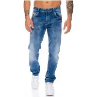 Cipo & Baxx Slim-fit-Jeans Herren Jeans Hose im casual Look mit dezenten dicken Nähten Dezente dicke Nähte