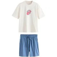 Next Pyjama Kurzarm-Schlafanzug mit Grafik, The Rolling Stones (2 tlg)