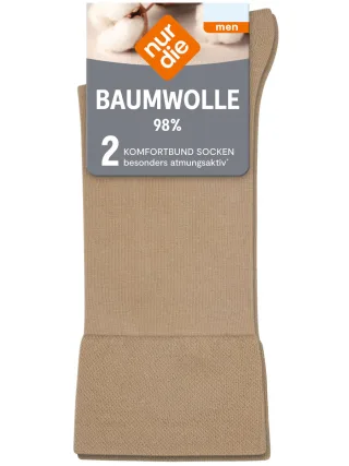 NUR DIE Herren Socken Baumwolle 98% Komfortbund 2er Pack