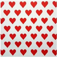 Star Geschenkpapier, Geschenkpapier Herzen 70cm x 2m Rolle rot / weiß
