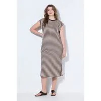 Studio Untold Jerseykleid Jersey Kleid oversized Ringel Rundhals ärmellos