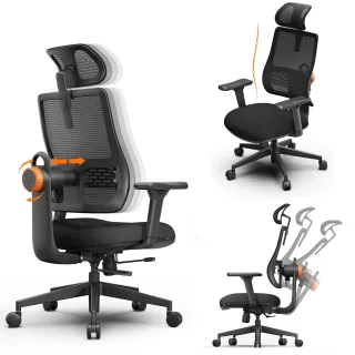 NEWTRAL MAGICH003 High Back Ergonomic Chair Auto-Following Backrest Adjustable Headrest Seat Depth Adaptive Lower Back S