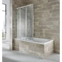 welltime Badewannenaufsatz Nassau, Einscheibensicherheitsglas, (3 tlg), Badewannenfaltwand, Spritzschutzwand für Badewanne, Glaswand